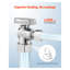 Paquet de 10 valves d'arrêt 1/4 d'angle, entrée de compression 1/2 po x sortie de compression 3/8 po, valve d'arrêt en laiton sans plomb pour la plomberie de cuisine et de salle de bain