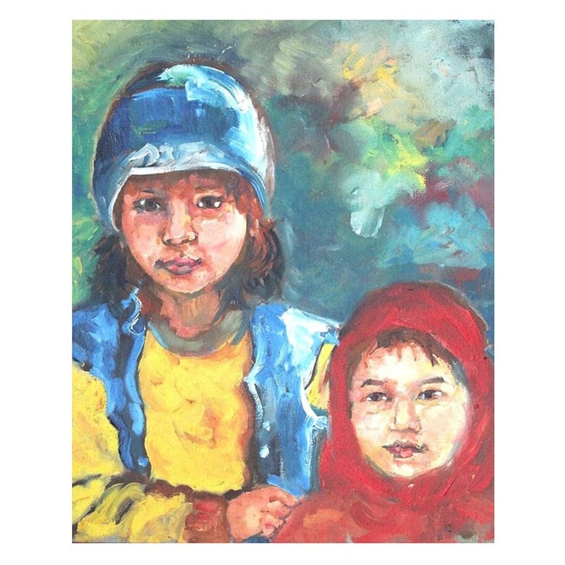 «My Sister And I» - un lien abstrait | Huile sur toile | Par Antara Pain