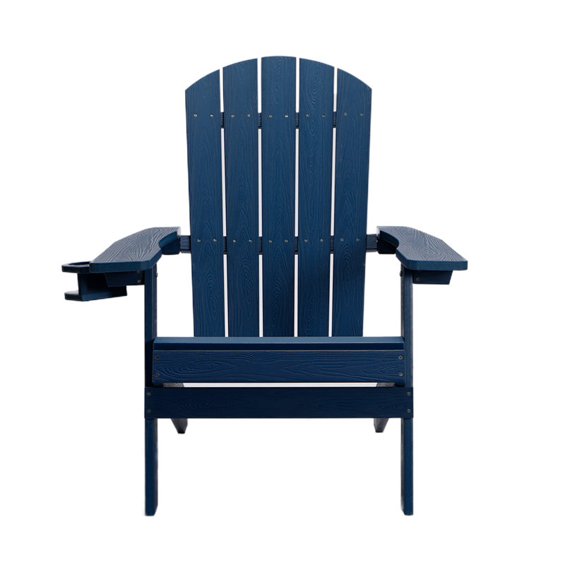 Chaise Adirondack pliante en plastique Tranquilo Depot, Bleu foncé