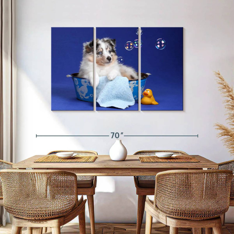 Brampt Puppy Bath Time, 36" H x 57" W