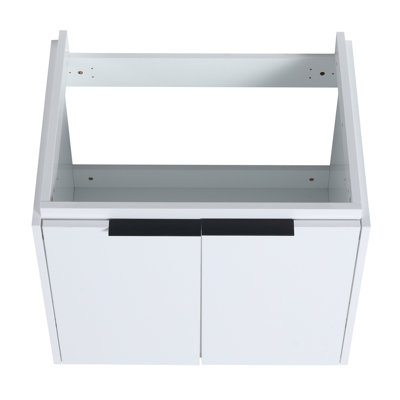 24" Bathroom Sink Vanity - Construction And Stylish Look 24 Inch Wall Mounted With Soft Close Doors Ceramic Storage