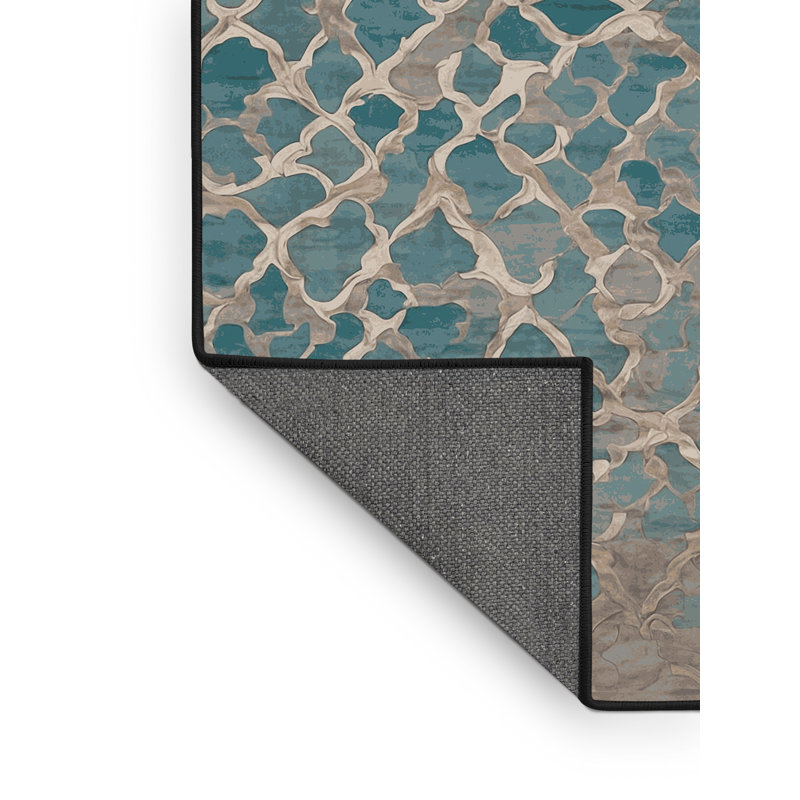 Tapis gris soyeux et moelleux, Rond 3 pi