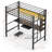 Loft Bed with Built-in Desk – Sturdy Metal Frame & 3 Storage Shelves-559651617