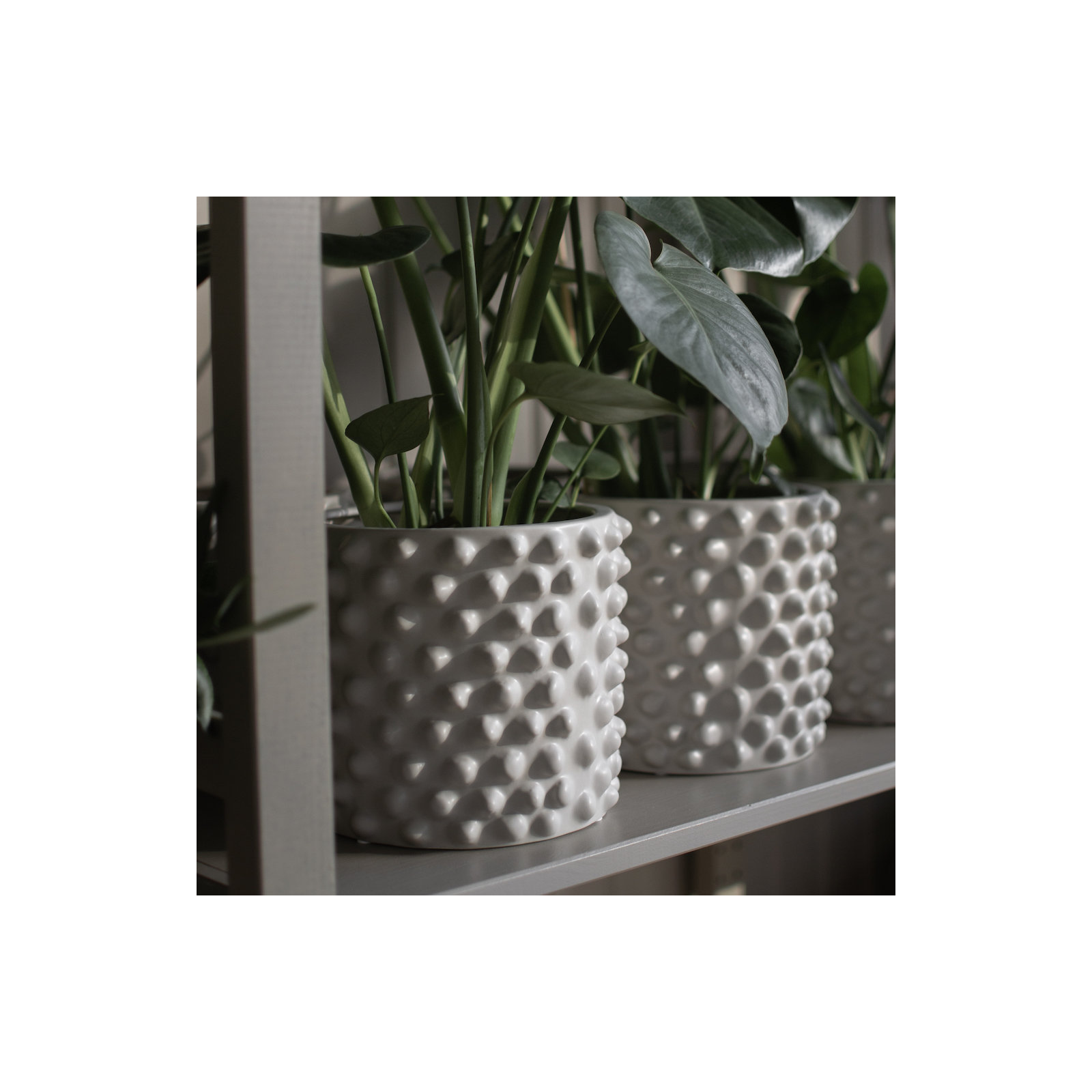 Cloudy Ceramic Pot Planter, 7.09" H x 8.27" W x 8.27" D, Gray Beige