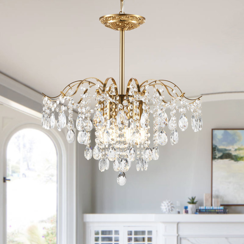 Judner 20" Classic Chandelier 6-Light Dimmable with Crystal Accents, Bronze