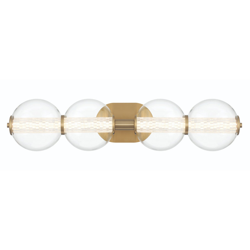 Éclairage pour meuble-lavabo Atomo 4 avec verre transparent, Doré