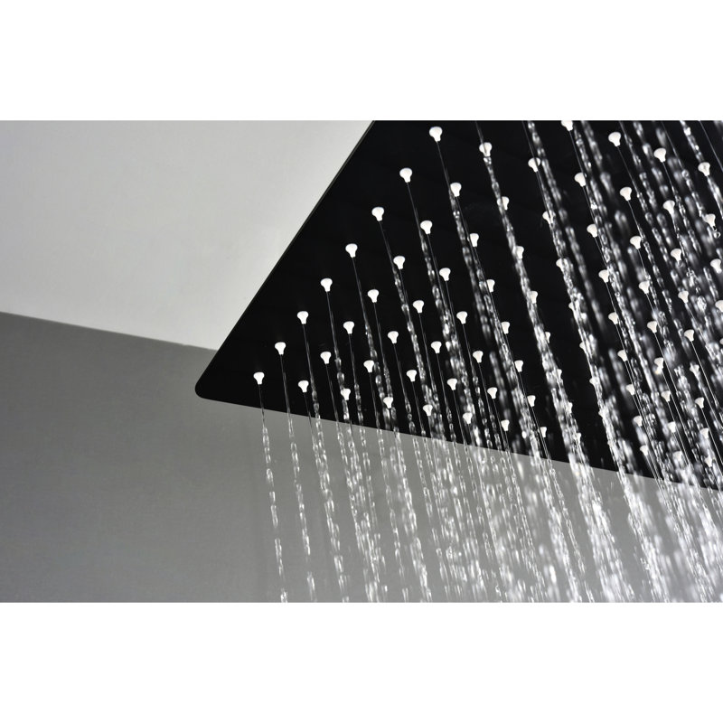 Pomme de douche 16 po Luxury, Noir mat