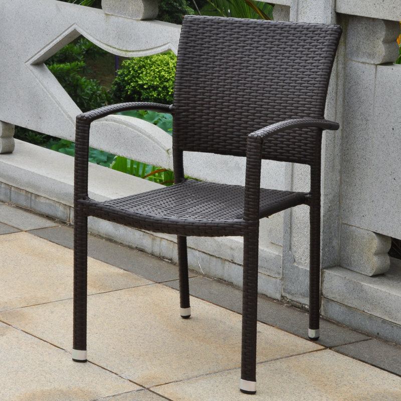 Chaise de patio empilable Brade, Chocolat