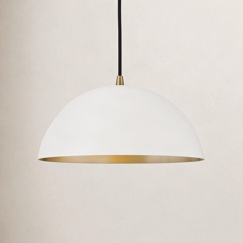 Luminaire suspendu conique à 1 lumière Carsley, Blanc mat