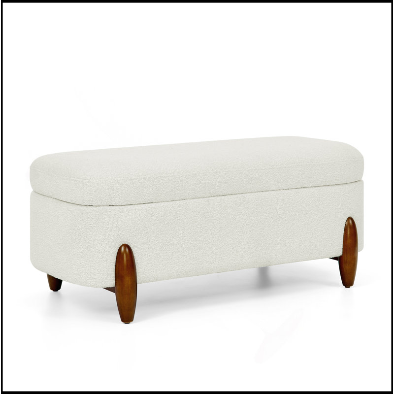 Banc de repose-pieds polyvalent avec rangement et coussin de siège, fait de gaze bouclée, idéal pour plusieurs pièces