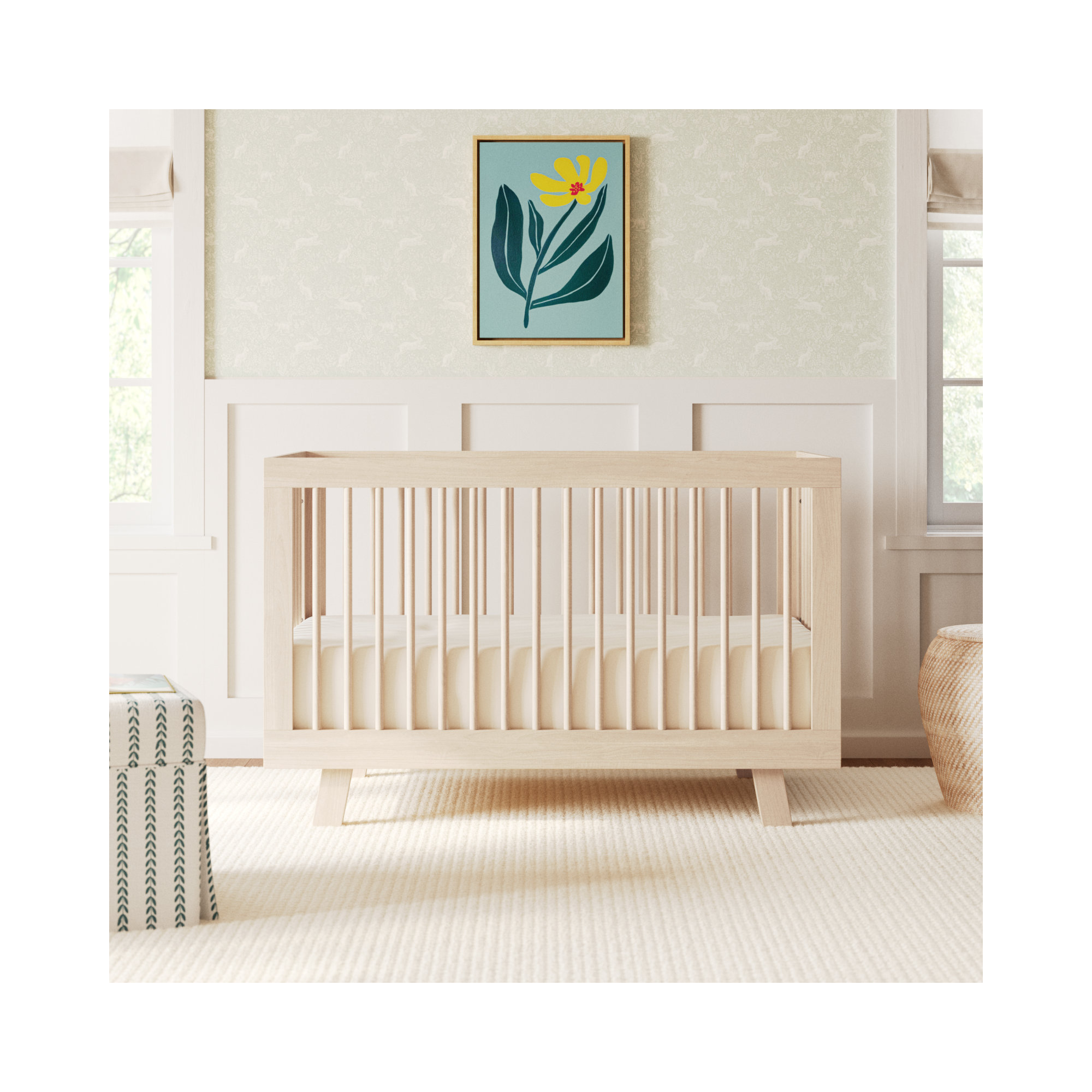 Hudson 3-in-1 Convertible Crib, Washed Natural