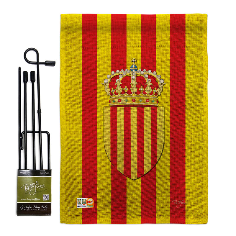 Catalonia 2 côtés en toile jute 19 x 13 po ensemble de drapeau
