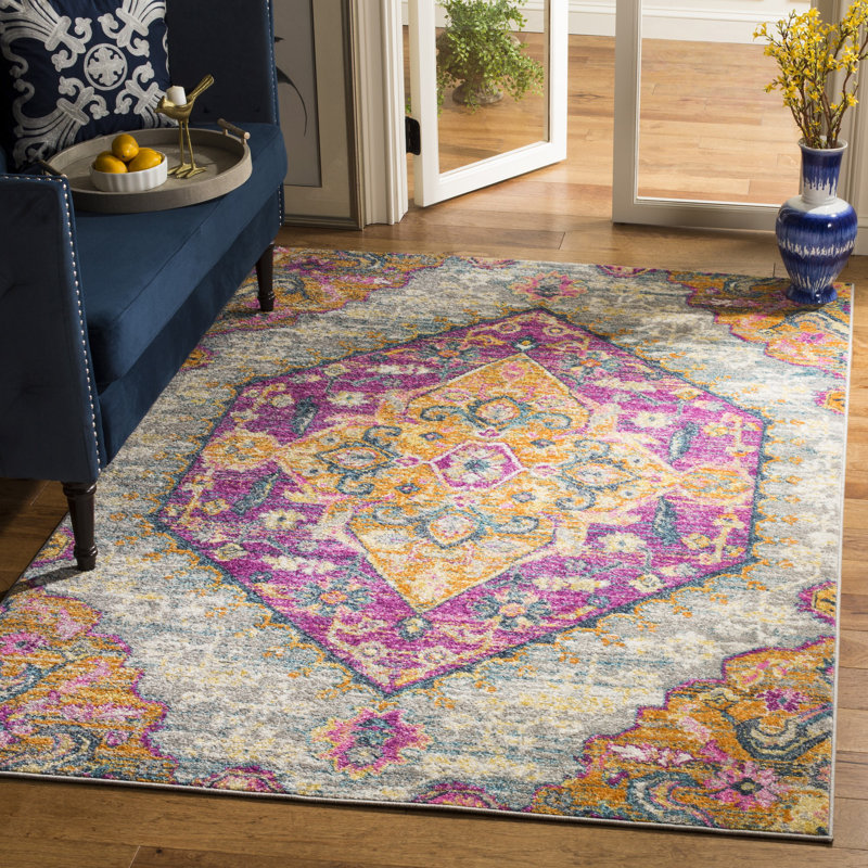 Tapis oriental gris clair Felty, Rectangle 5 pi 1 po x 7 pi 6 po