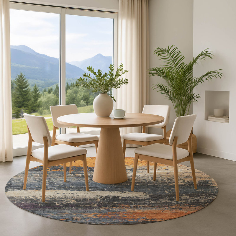 Premium Machine Washable Otte AMF1777 Modern Rug, Round 8'