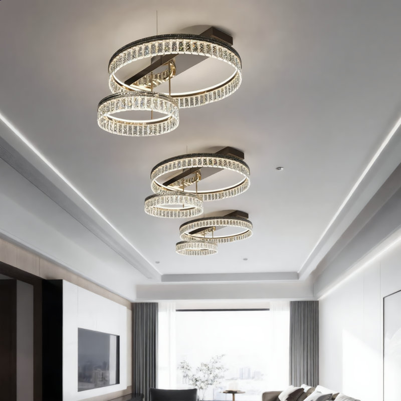 Lustre encastré en cristal