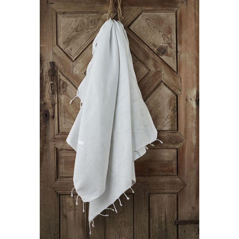 Serviette de plage 100% coton Pei, Blanc