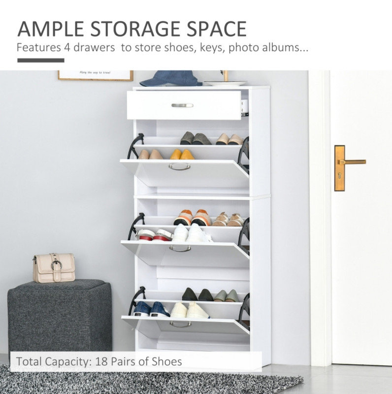 18 Pair Flip Down Shoe Storage