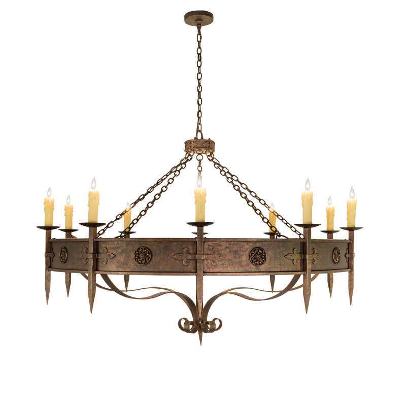 Lustre 10 lumières 66 "de large Calandra