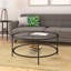 Table basse ronde Gibbs Sivil de 91 cm de diamètre avec plateau en verre, finition bronze noirci-13594421