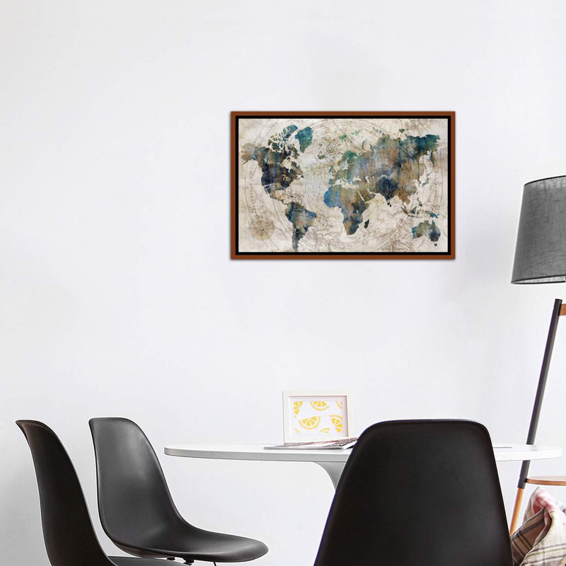 " Celestial Map " by Isabelle Z, 40" H x 60" W, Classic Brown, Picture Framed Canvas