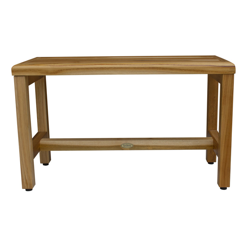 EcoDecors EarthyTeak 30" Solid Teak Wood Shower Bench