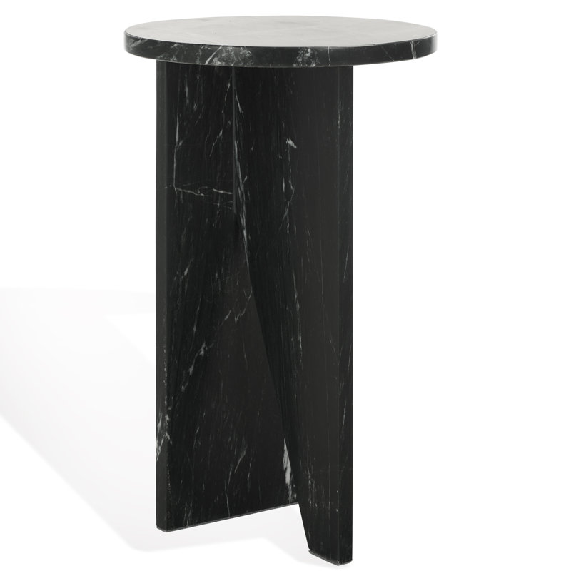 Devlin Marble Drink Table, Black