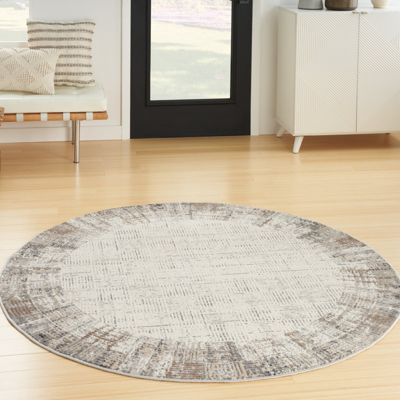Adriao Geometric Indoor Rug, Round 5'3"