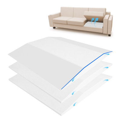 3PCS Trapezoidal 20" X 20" Couch Cushion Support For Sagging Seat, 40D High Density Foam Sofa Couch Cushion Inserts Support, White, Repair Sofa Dents