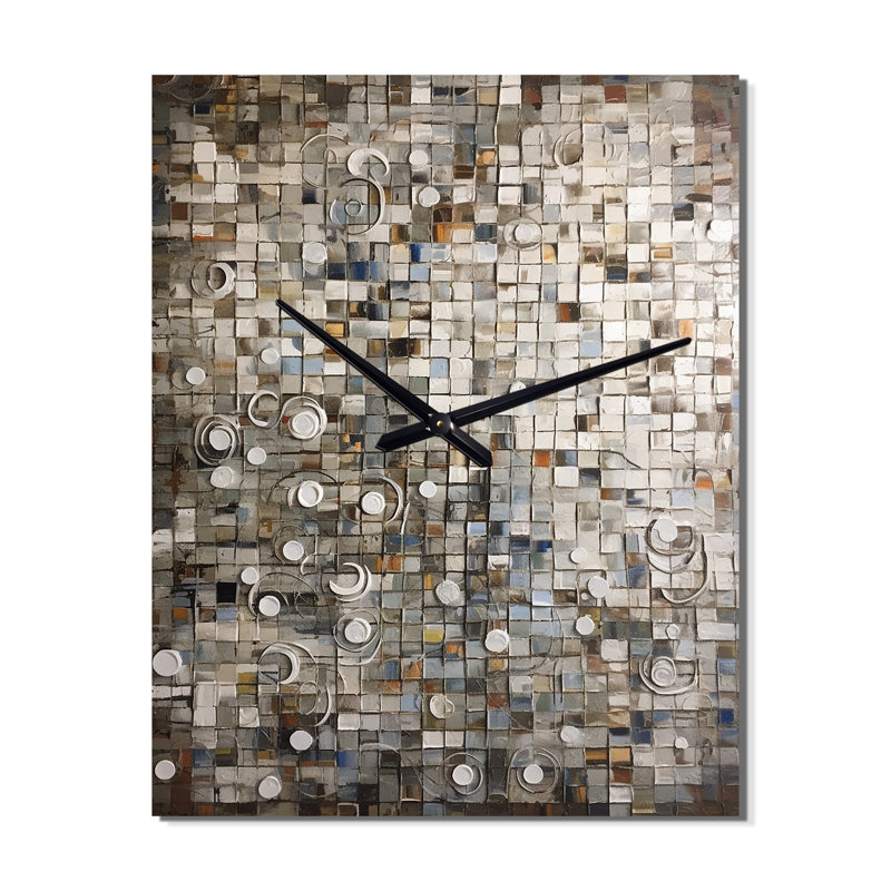 Jaleny - Horloge murale mosaïque surdimensionnée Boho, H 28 po x l 12 po