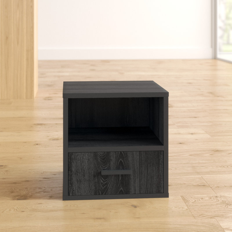 Irieana End Table - Stackable, Contemporary, and Minimalist Modular Cube Accent Table with Drawer - For Bedroom, Living Room, or Office