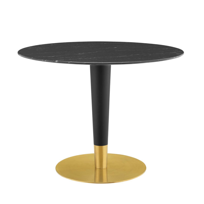 Table de salle à manger Zinque, Marbre noir, l 39,5 po x L 39,5 po