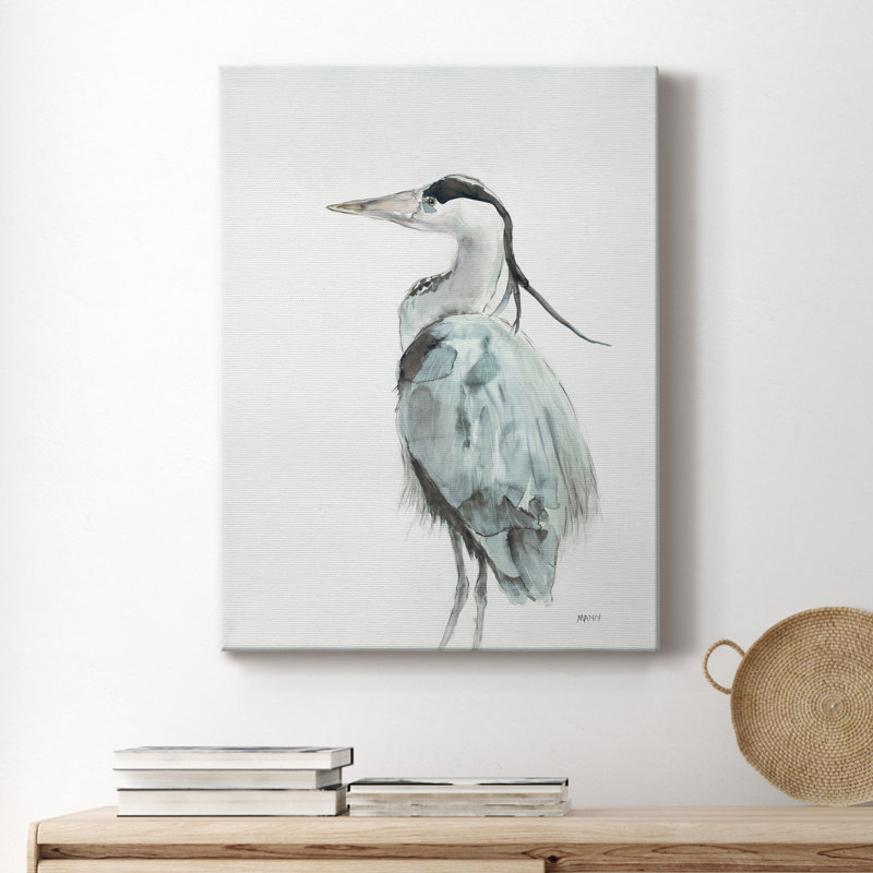 BLUE Heron II - Impression sur toile tendue, H 40 po x l 30 po x P 1 po
