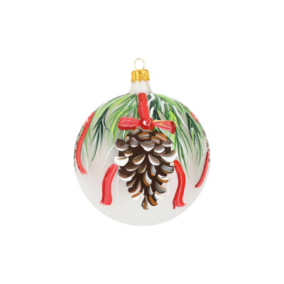 ORNAMENTS 4 " Handmade Glass Pinecone Bauble