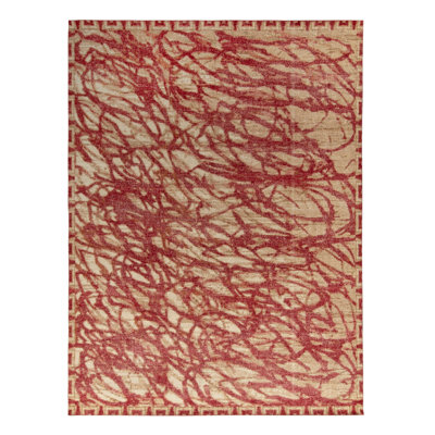 Distressed Homage Hand Knotted Wool Geometric Area Rug