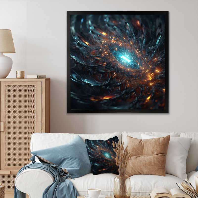 Interstellar Infinity Matrix - Print, Black Single Picture Framed, 36" H x 36" W x 1.5" D