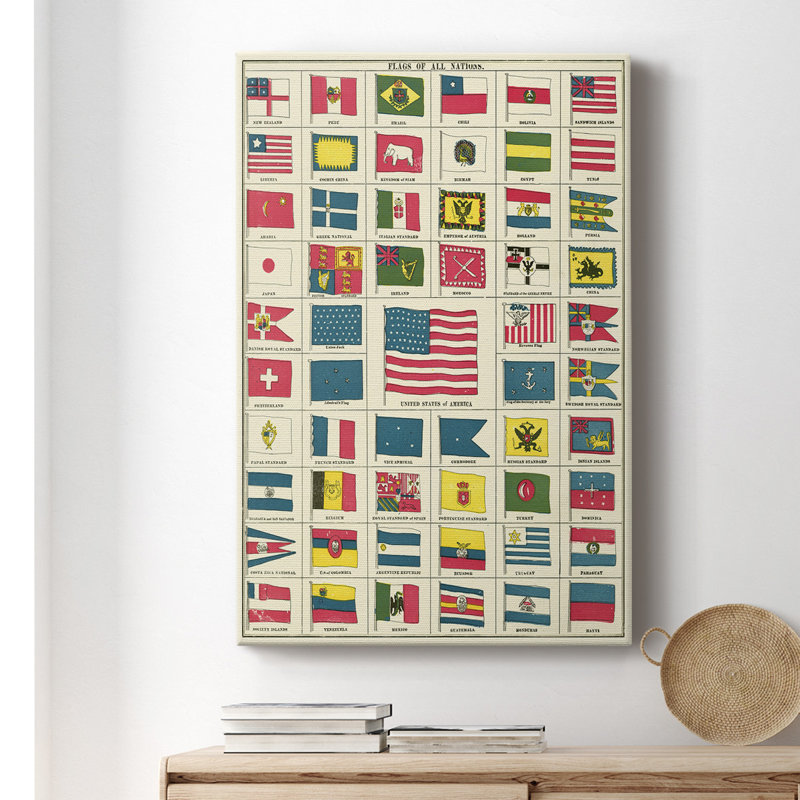 «Flags of All Nations III», peinture sur toile tendue, H 12 po x l 8 po x P 1 po