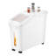 Bac à ingrédients, bac à ingrédients d'une capacité de 11,4 gallons, bac à farine sur roulettes de 280 tasses, bac à ingrédients de rangement commercial avec couvercle et cuillère à riz pour cuisine White