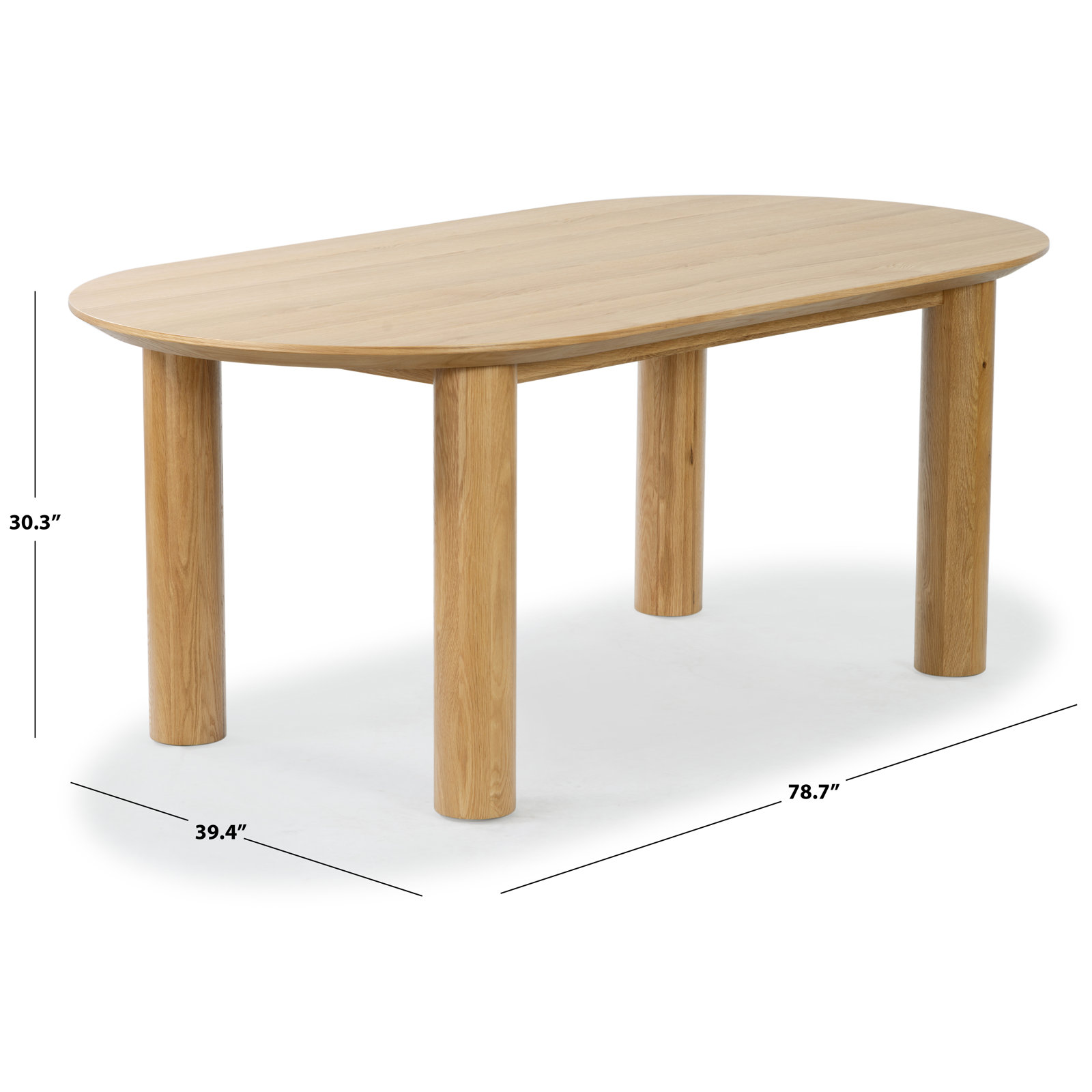 Sofiette Wood Oval Dining Table, Natural