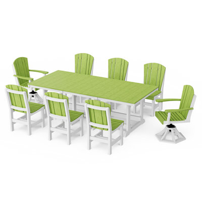 Ensemble repas 9 pièces avec chaises pivotantes Heritage