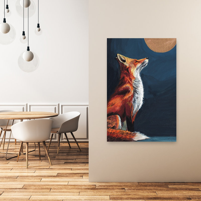 Fox and the Golden Moon, 48" H x 32" W