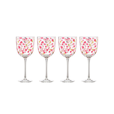 It's Raining Confetti Wine Glasses, Set of 4