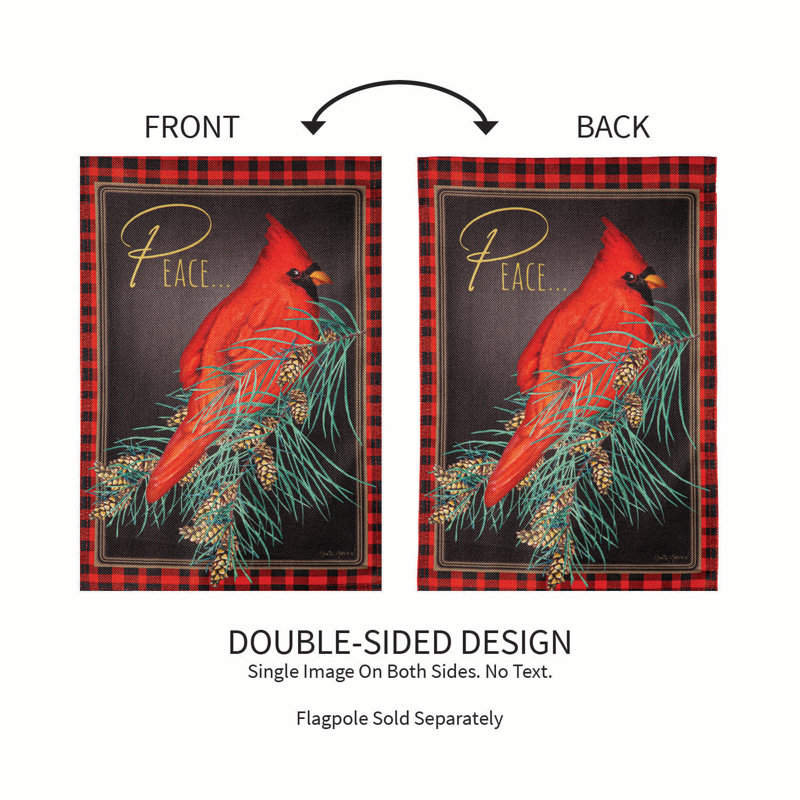Cardinal Peace Burlap Garden Flag