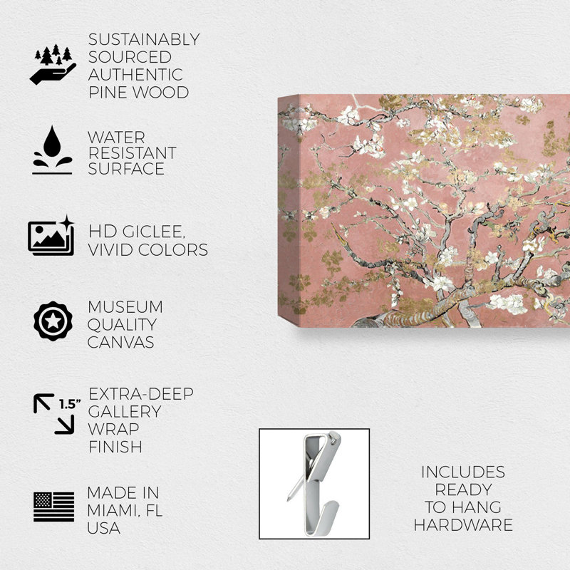 «Blush Blossoms», impression, Toile tendue, H 10 po x l 30 po x P 1,5 po