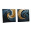 Or bleu sarcelle minimalisme spirales poteries - ensemble de 2 peintures murales abstraites en acrylique-1217253883
