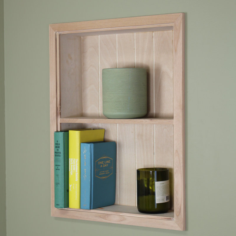 Niche murale encastrée 14 x 18 Sloane, Dossier en lambris sans finition