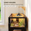 Habitat en bois de tortue en bois avec tablette de rangement, enceinte de tortue avec fenêtres transparentes, plateau ouvrable, support de lampe, jaune