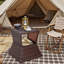 Table de bout d'extérieur avec trou pour parasol, table de bout en osier de rotin