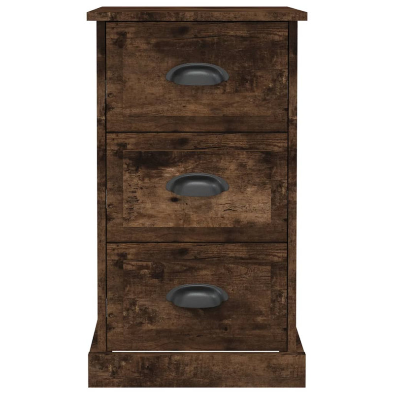 Curci 39cm W Manufactured Wood Bedside Table, Smoked Oak