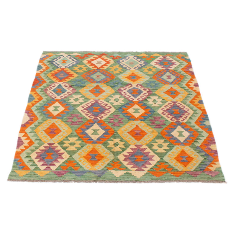 Tapis vert en laine nouvel âge unique 5 pi 1 po x 6 pi 4 po Kristabelle