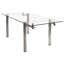 Cara Glass Top Metal Base Dining Table